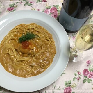 【スパークリングワインに合う】ウニクリームパスタ